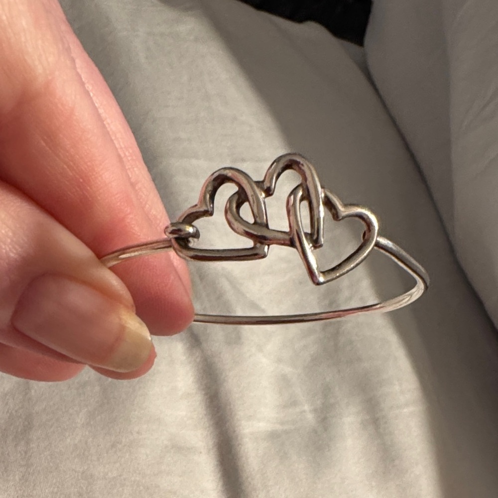 Tiffany & Co Triple Heart Silver Bangle, Vintage